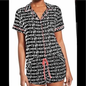 bebe Pajama Sets Button Down Shirt and Shorts